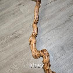 Vintage Twisted Vine Walking Stick Hand Carved And 38 Tall. Unique Collectible