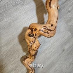 Vintage Twisted Vine Walking Stick Hand Carved And 38 Tall. Unique Collectible