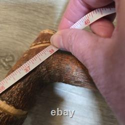 Vintage Twisted Vine Walking Stick Hand Carved And 38 Tall. Unique Collectible