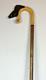 Vintage Unusual Unique 53 Shepherds Crook Boars Head Hand Carved Walking Stick