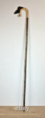 Vintage Unusual Unique 53 Shepherds Crook Boars Head Hand Carved Walking Stick