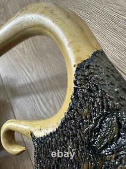 Vintage Unusual Unique 53 Shepherds Crook Boars Head Hand Carved Walking Stick