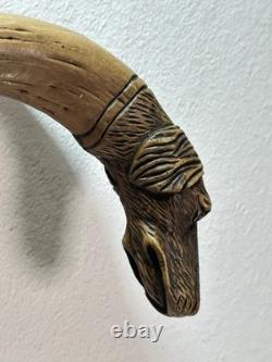 Vintage Walking Stick Dog Head Carved Hunting Dog, German Turnerplakette