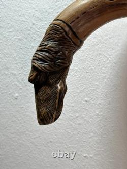 Vintage Walking Stick Dog Head Carved Hunting Dog, German Turnerplakette