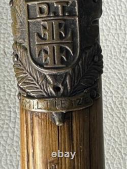 Vintage Walking Stick Dog Head Carved Hunting Dog, German Turnerplakette