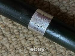 Vintage Walking Stick Hand-Carved & Painted Parrot & Hallmarked 1957 Silver