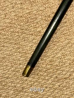 Vintage Walking Stick Hand-Carved & Painted Parrot & Hallmarked 1957 Silver