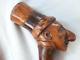 Vintage Walking Stick With Hand-carved Man Head Top And Rustic Shaft