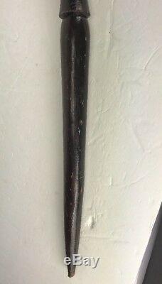 Vintage Wood Hand Carved Cane Walking Stick Snake Serpent Warrior 42