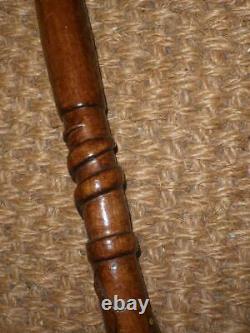 Vintage Wooden Carved Snake Themed Walking Cane 85cm