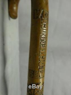 Vintage/antique Carved Walking Stick- W. G. R. Lochennich Bennie- Gaelic Scottish