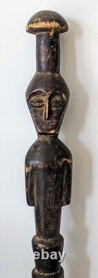 Vintage hand carved African tribal walking stick 89cm length