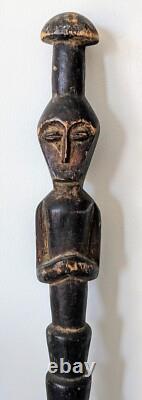 Vintage hand carved African tribal walking stick 89cm length