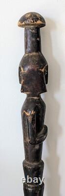 Vintage hand carved African tribal walking stick 89cm length