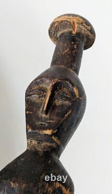 Vintage hand carved African tribal walking stick 89cm length