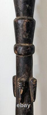 Vintage hand carved African tribal walking stick 89cm length