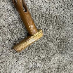 Vintage hand carved Wooden Round Hollow walking stick / cane 36 OAL Custom Made