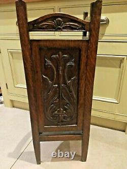 Vintage unusual oak carved quadrant umbrella / walking stick stand