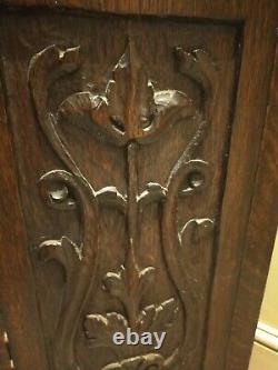 Vintage unusual oak carved quadrant umbrella / walking stick stand