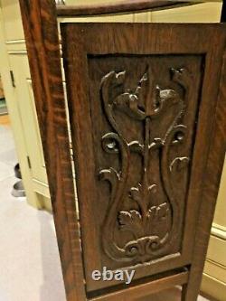 Vintage unusual oak carved quadrant umbrella / walking stick stand