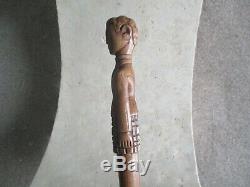 Vivtorian Colonial Carved Walking Stick Scottish Kilted Figure