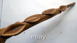 Vtg DIAMOND WILLOW WALKING STICK CANE Carved SNAKE SERPENT Folk Art