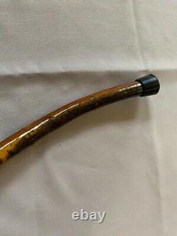 Vtg Native American Walking Stick CANE hand carved animal faces handle NW Coast