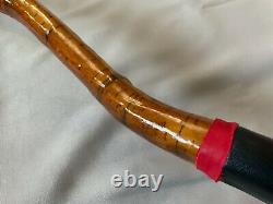 Vtg Native American Walking Stick CANE hand carved animal faces handle NW Coast