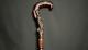 WALKING STICK Wooden Hand carved Cane Wood carved crafted Halloween gift