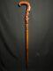 WALKING STICK Wooden Hand carved Cane Wood carved crafted Halloween gift