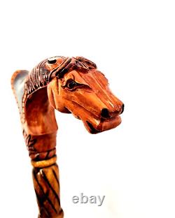 WALKING Stick, Horse Head Hand Carved walking, walking Stick Crafted Wooden, GIFT