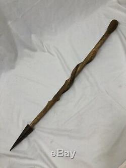 WW1 French Trench Art & Weapon Walking Stick Hand Carved