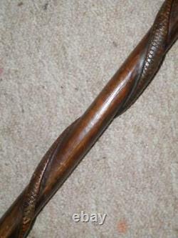WW1 Original Hand-Carved Hand & Snake'Prisoner Of War' Walking Stick/Cane