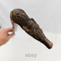 WW1 Turkish Prisoner of War Carved Horse Head Wooden Walking Stick