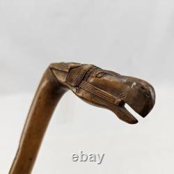 WW1 Turkish Prisoner of War Carved Horse Head Wooden Walking Stick