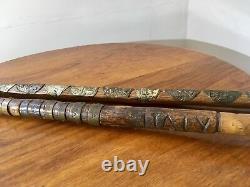 WW2 period walking sticks, hand carved, military royal tank regiment, censored