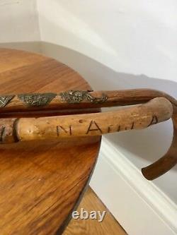 WW2 period walking sticks, hand carved, military royal tank regiment, censored