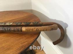 WW2 period walking sticks, hand carved, military royal tank regiment, censored