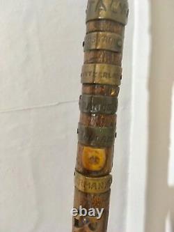 WW2 period walking sticks, hand carved, military royal tank regiment, censored