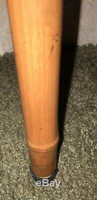 WWII Era Antique Japanese Carved And Signed Bamboo Walking Stick Fishing Pole