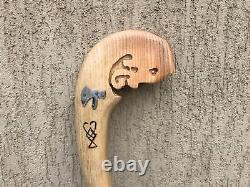 Walking Cane Stick Wood Carving Stick Cosplay