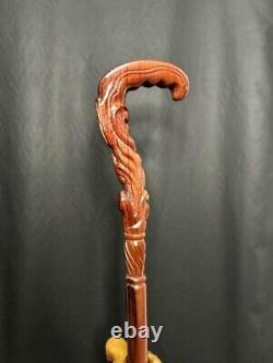 Walking STICK Christian Cross Carved Wooden Pilgrim Walking Cane