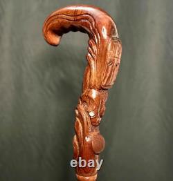 Walking STICK Christian Cross Carved Wooden Pilgrim Walking Cane