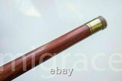 Walking STICK cane Wood Carving Unique Folk Brown Wooden Handmade PATHFINDER