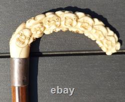 Walking Stick Ben Cox Julius Klinkhardt Carving Antique Cane
