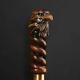 Walking Stick Cane Eagle Head Handle Wooden Hand Carved Handmade Hiking Stick