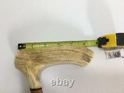 Walking Stick Cane Snake Hand Carved Stag Horn Handle Wood 37