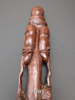 Walking Stick Cane Staff African Style Hand Carved Tribal 36 Vintage
