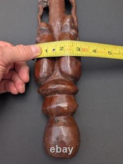 Walking Stick Cane Staff African Style Hand Carved Tribal 36 Vintage