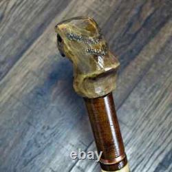 Walking Stick Cane Wooden Walking Cane Handmade Hand Carving Eagle head grey